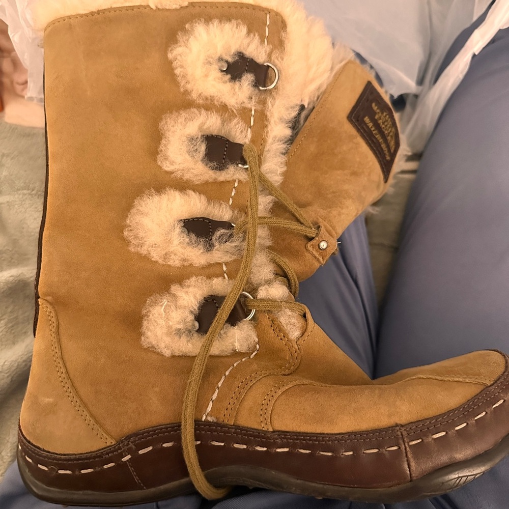 The North Face Tan Winter Boots with Fur Trim